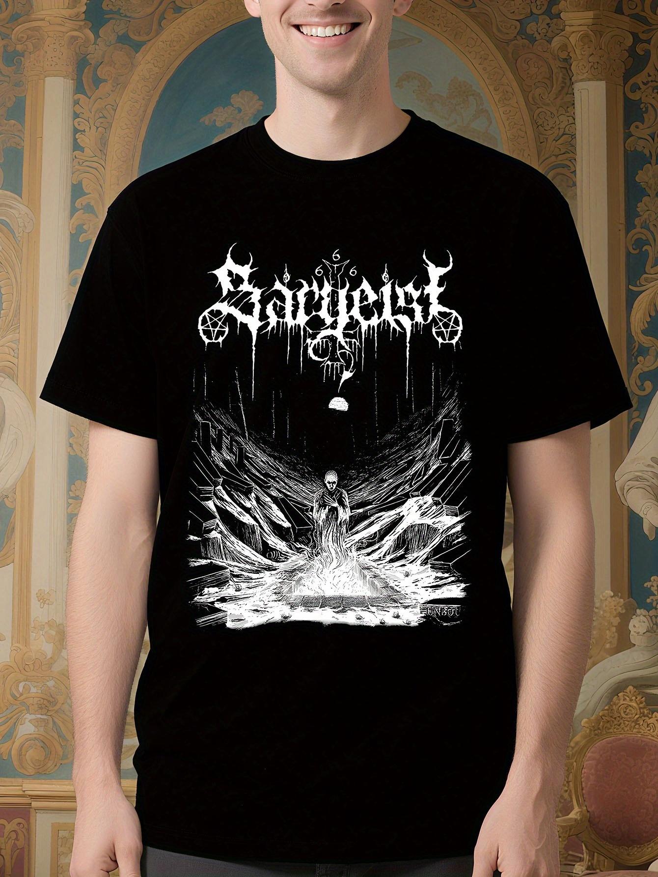 Heavy Metal Band Graphic Tee - Black Tshirt with Sargeist... S