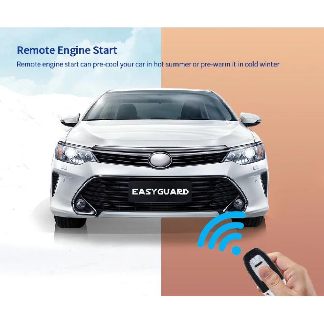 Quality Easyguard passive keyless entry car alarm hopping code auto start starter push button start NFC keypad DC12V