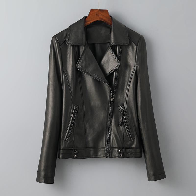 

Весенне-осенняя куртка из натуральной кожи, женский овчинный мотоциклетный костюм, тонкая короткая кожаная куртка, повседневная куртка 3XL