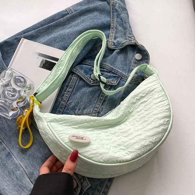 Cute Women Shoulder Bags Versatile Canvas Bag Crossbody Bags for Women Fashionable Dumpling Bag Purse and Handbags