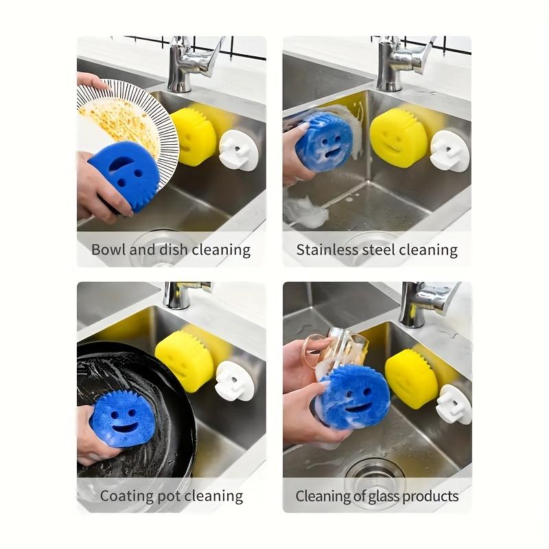 Multianvändningssvamphållarset med 1 hållare, icke-elektriskt rengöringsverktyg för kök, badrum, toalett - Mångsidig för skål, disk, rostfritt stål