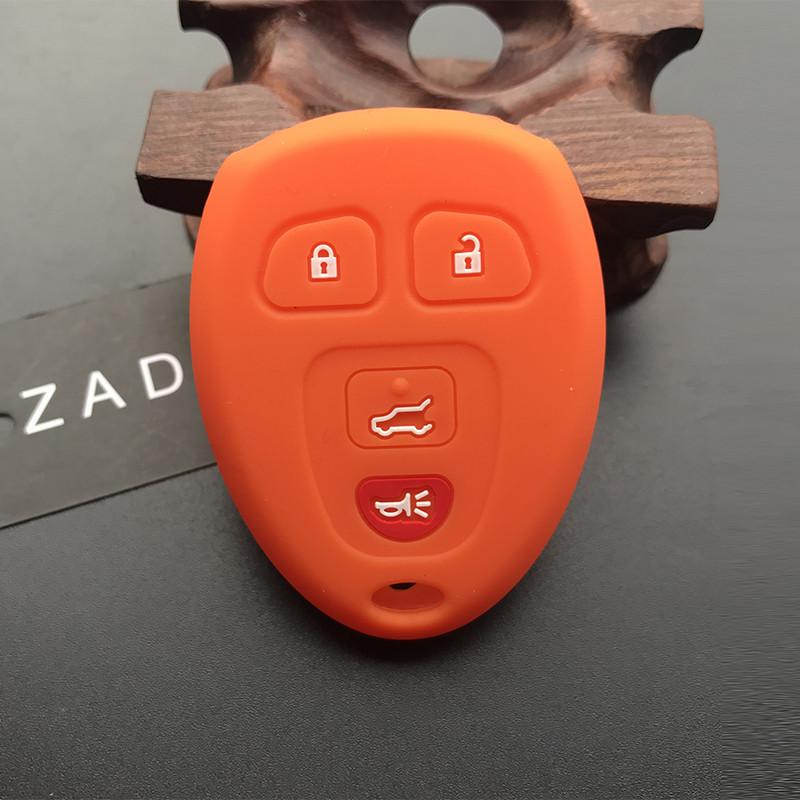 ZAD Silicone rubber car key cover case shell For GMC Yukon for Buick Enclave Saturn Chevy Tahoe Traverse Suburban 4 buttons key