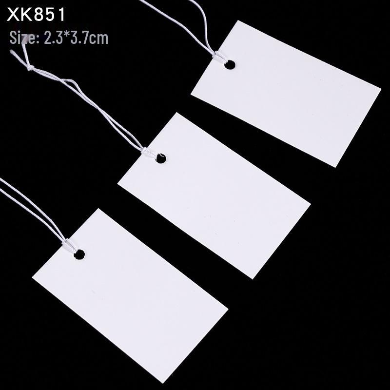 Kraft Hanging Price Tags with Elastic Cord - 100 Pieces for DIY Jewelry Ornaments