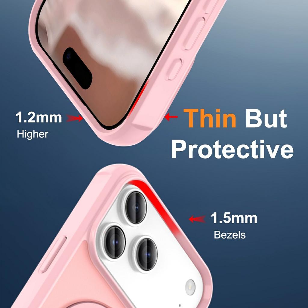 For iPhone 17 Pro Max Case Compatible with MagSafe Ring Holder Kickstand TPU + PC Phone Cover