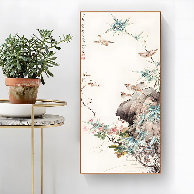 Chinesischen Stil Tinte Kunst Poster Vogel Blumen Wand Leinwand Malerei Hause Hängen Bilder Drucke Schlafzimmer Korridor Wohnzimmer Dekor