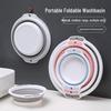 Foldable Portable Washbasin: Ideal for Dorm, Travel, Laundry, Face Washing - Durable, Round, Thick Plastic
