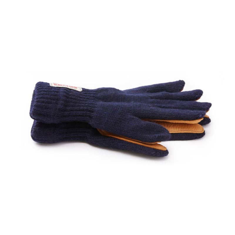 NEWBERRY KNITTING Deerskin Wool Gloves - Navy