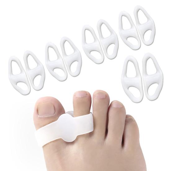 1 Pair Toe Separator for Overlapping Toes, Soft SEBS Bunion Corrector, Double Ring Foot Spacer for Hallux Valgus, Day Night Toe Straightener