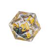 Cusdie 55MM D20 Kostky s ostrými hranami Samolepky švestkových květů 20stranné Kostky Písek v kostce D20 Polyedrické kostky pro RPG Stolní hru D&D Dárek