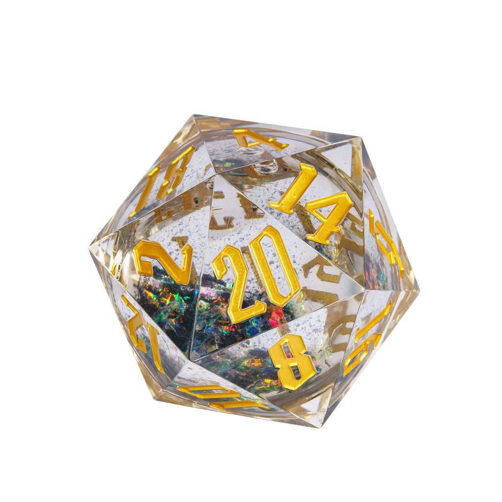 Cusdie 55MM D20 Kostky s ostrými hranami Samolepky švestkových květů 20stranné Kostky Písek v kostce D20 Polyedrické kostky pro RPG Stolní hru D&D Dárek