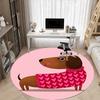 1pc Dachshund Heart Chair Carpet for Office - Durable, Ideal for Chair Mats, Stylish & Functional Decorative Rug Yy260203010