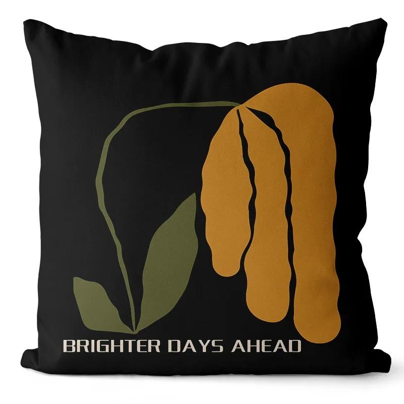 Office Living Room Home Pillowcase Black and White Simple Abstract Pattern Pillowcase Car Ornaments