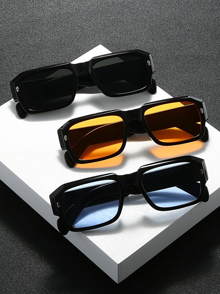 1Pc Vintage Square Stylish Eyeglasses Set for Male and Female - Perfect for Parties Outdoor Activities and Photography Props