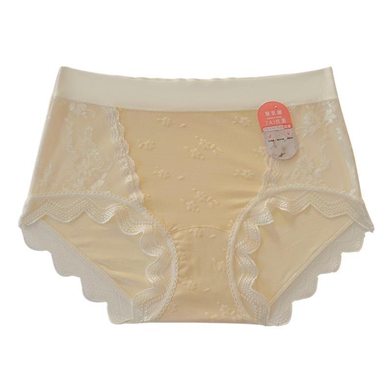 Women S Mid Waist Lace Modal Underwear 7a Antibacterial Plus Size Panties