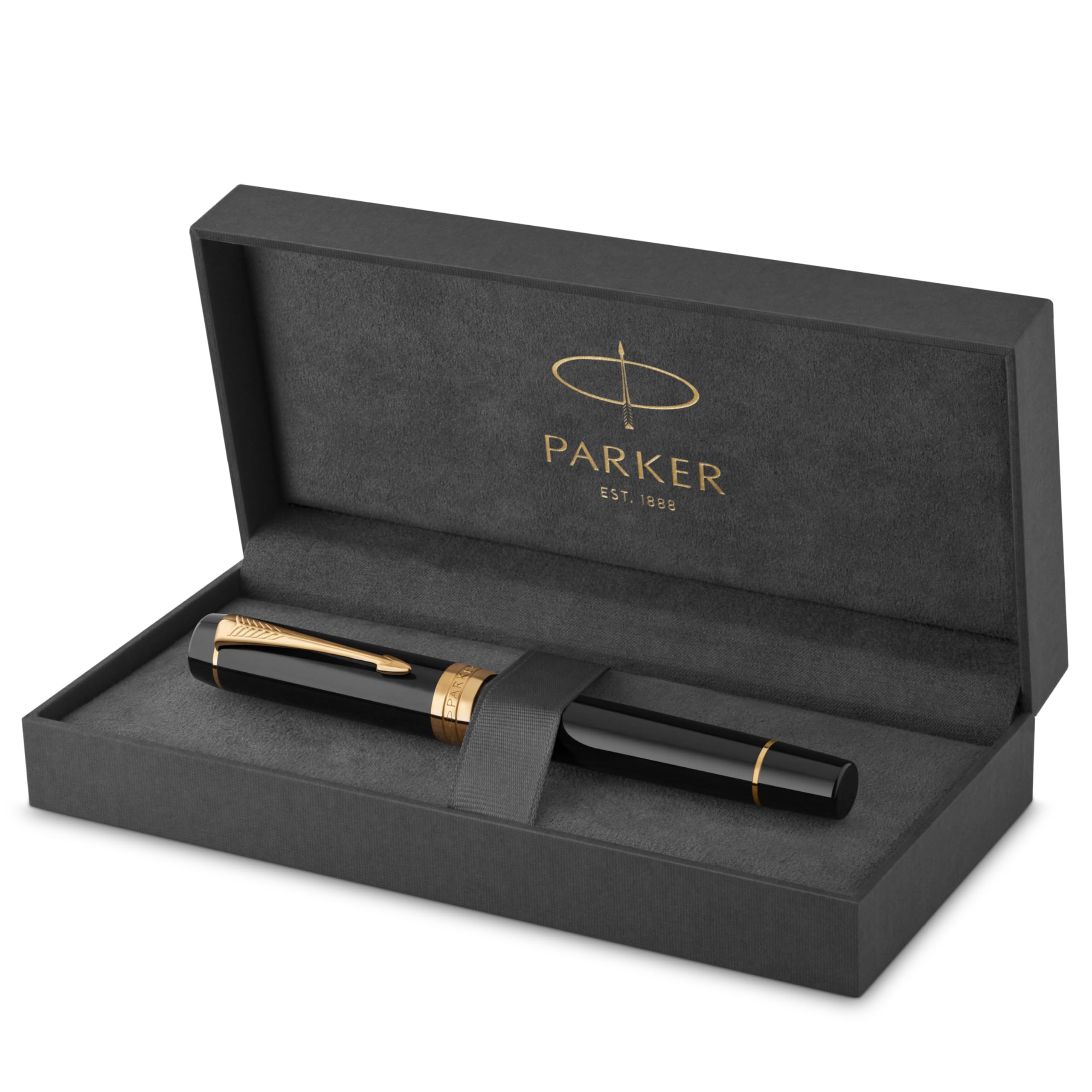 

PARKER Duofold Classic Black GT Fountain Fine 18K Gold Gift Officially Product Number 1931381 Pen, Nib, Nib, Boxed, Imported,