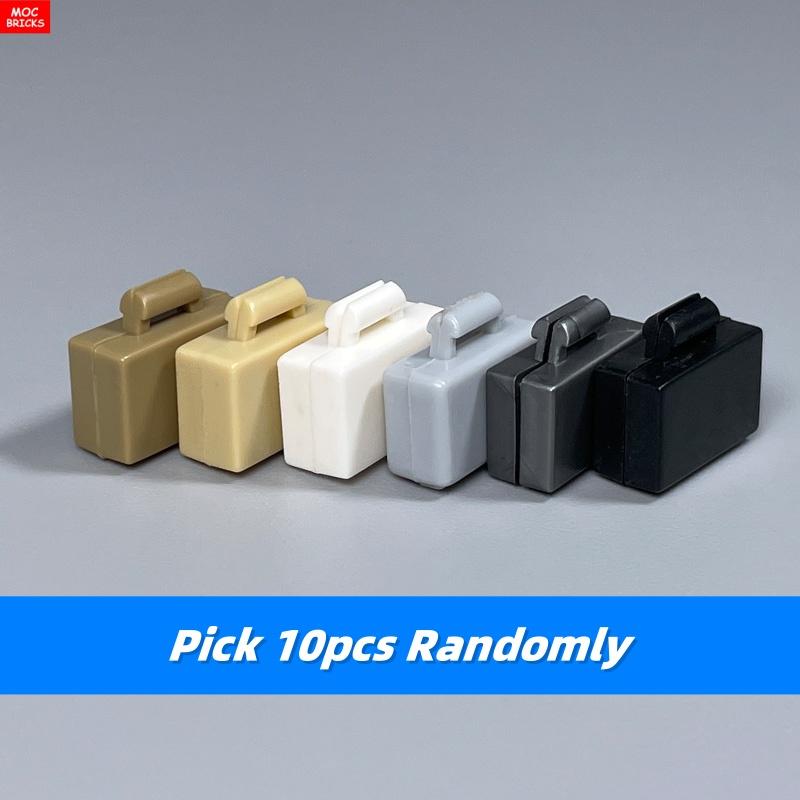 MOC Bricks Utensil Travelling Bag Luggage Handbag For 4cm Figure Mini Dolls Building Blocks Accessories Kids Toys Girl Gift