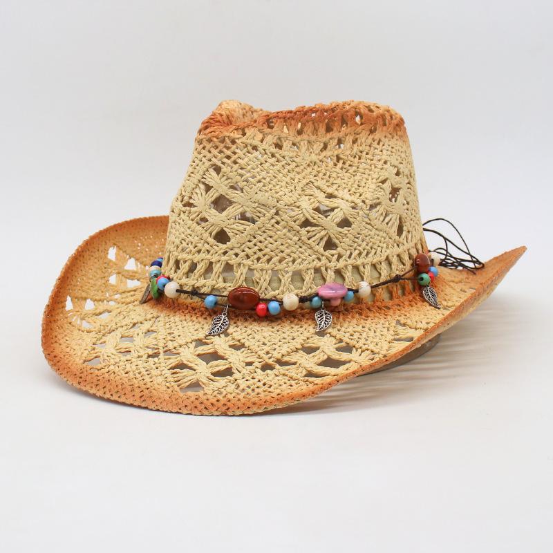 Spring And Summer Retro Colored Stone Denim Straw Hat Men'S And Women'S Hats Travel Shading Casual Versatile Beach