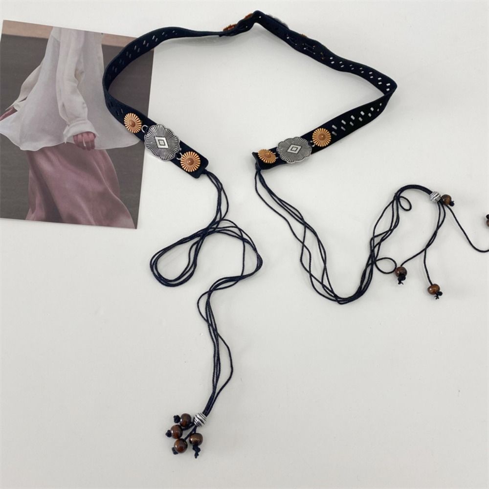 Wax Line Ethnic Style Belt Flower Women Woven Belt Elegant Bohemian Style Waist Chain  Female/Girls