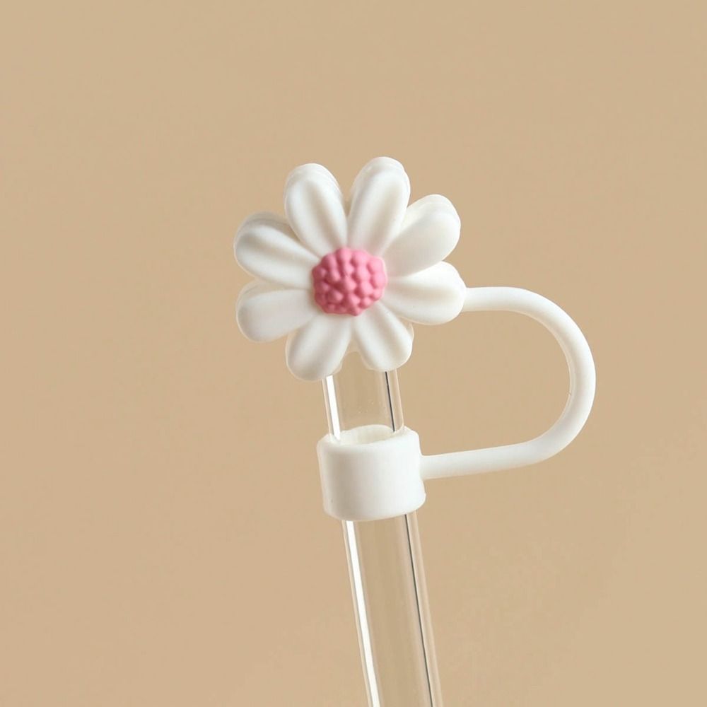 Reusable Drinking Dust Cap Cup Accessories Straw Tips Cover Silicone Straw Plug  Water Glass