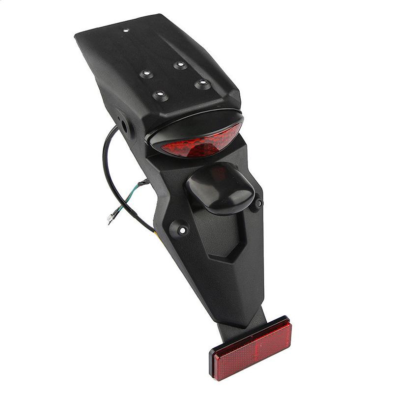 1pcs Black Motorcycle Rear Fender Mudguard LED Brake Tail Light 36.2*9cm Motorcycle Fender Tail Light Accessories Kayo
