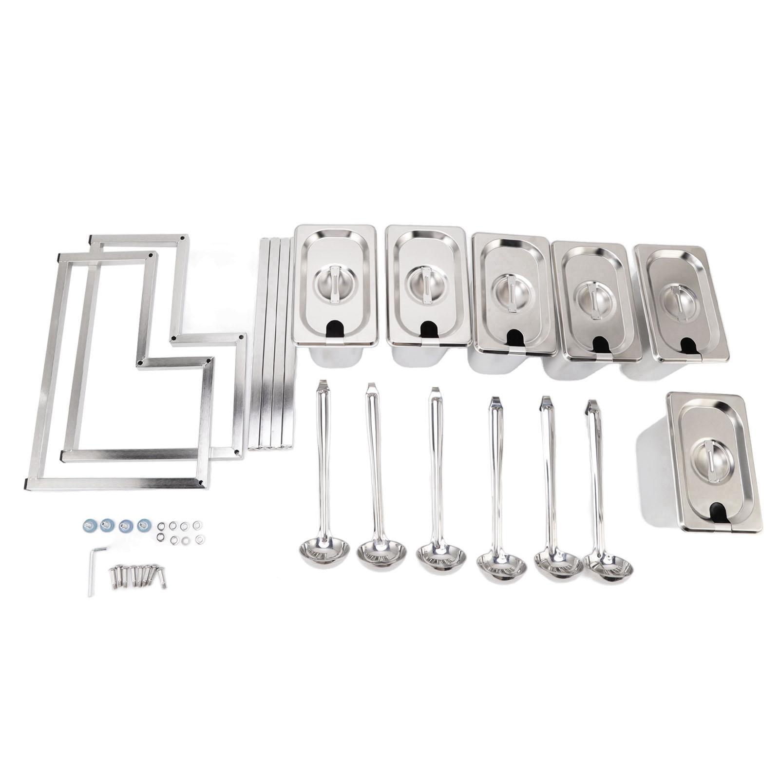 

Подставка для хранения джема, съемная, полированная, устойчивая к ржавчине, встроенная станция для хранения приправ из нержавеющей стали Type 6 6x1.6L Pot