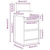 VidaXL Tables de chevet avec 2 tiroirs 2 pcs gris béton 38x34x80 cm, meuble de chevet, table d'appoint, armoire de lit, 861362