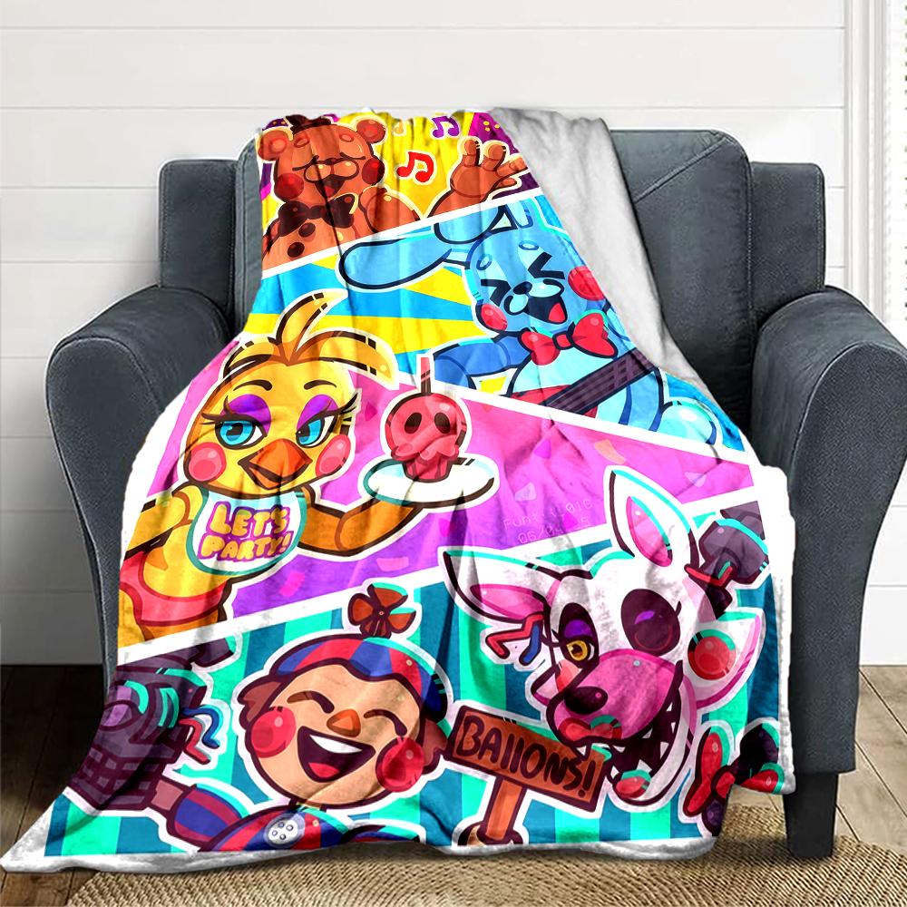 1Pc Fnaf Horror Night Poster Blanket For Couch Bed Plush Cozy Fuzzy Blanket Super Soft Warm Blankets For Fall And Winter 0918219