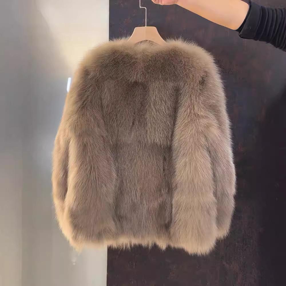 Herbst und Winter Umweltfreundlicher Pelz Pelzmantel Damen Mittel und Lang Verdickt Warm Leichter Luxus Fuchspelzmantel