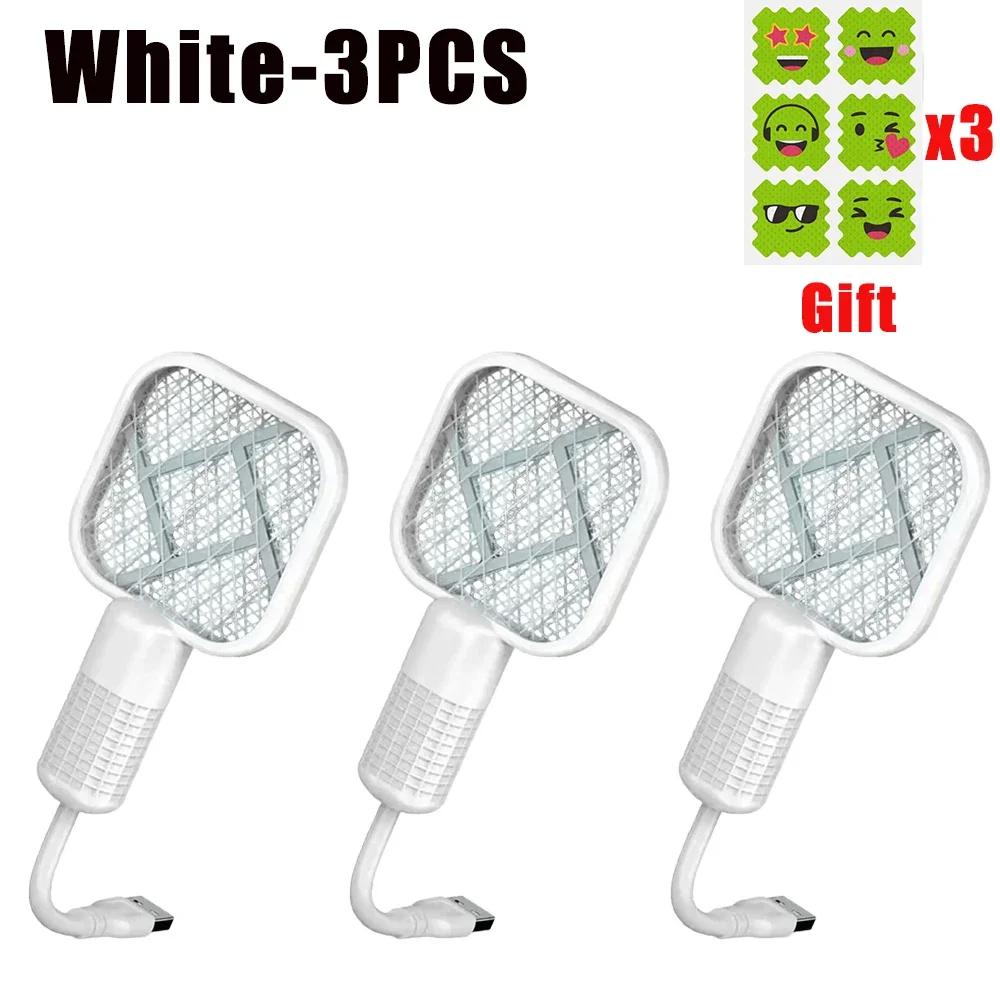 USB Rechargeable Mosquito Zapper with Purple LED Light Auto Bug Trap for Home Garden Travel Outdoor Camping Fly Swatter