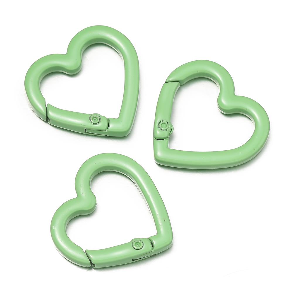 5pcs Metal Heart Spring Clasp Openable Love Shape Carabiner Keychain Clips Hook Dog Chain DIY Jewelry Buckles Connector