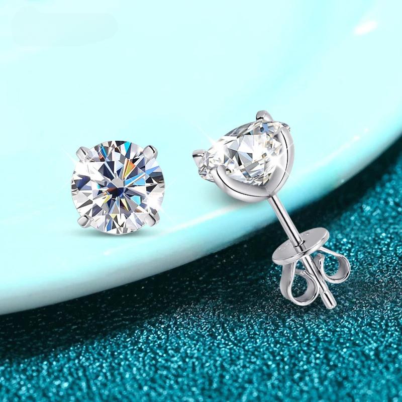 

Smyoue Каждая 0.2-2CT GRA сертифицированный муассанит серьги-гвоздики для женщин 4 Claw сверкающие свадебные украшения для вечеринки стерлингового серебра S925 0.2CT and 0.2CT