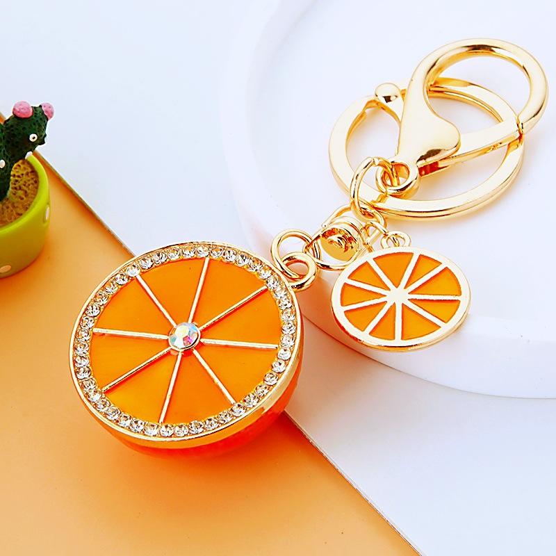 Rhinestone Imitation Fruit Lemon Car Cute and Creative Charm for Women Metal Gift Bag Charm