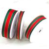 25Yards/Roll Stripes Ribbon DIY Crafts Bows Floral Decor Red Green Ribbons for Cake Box Gift Packaging 2.5cm Christmas