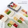 Student and Office Worker Bento: Microwave-Safe, Multi-Compartment Lunch Box with Fresh-Keeping Four Compartments.
