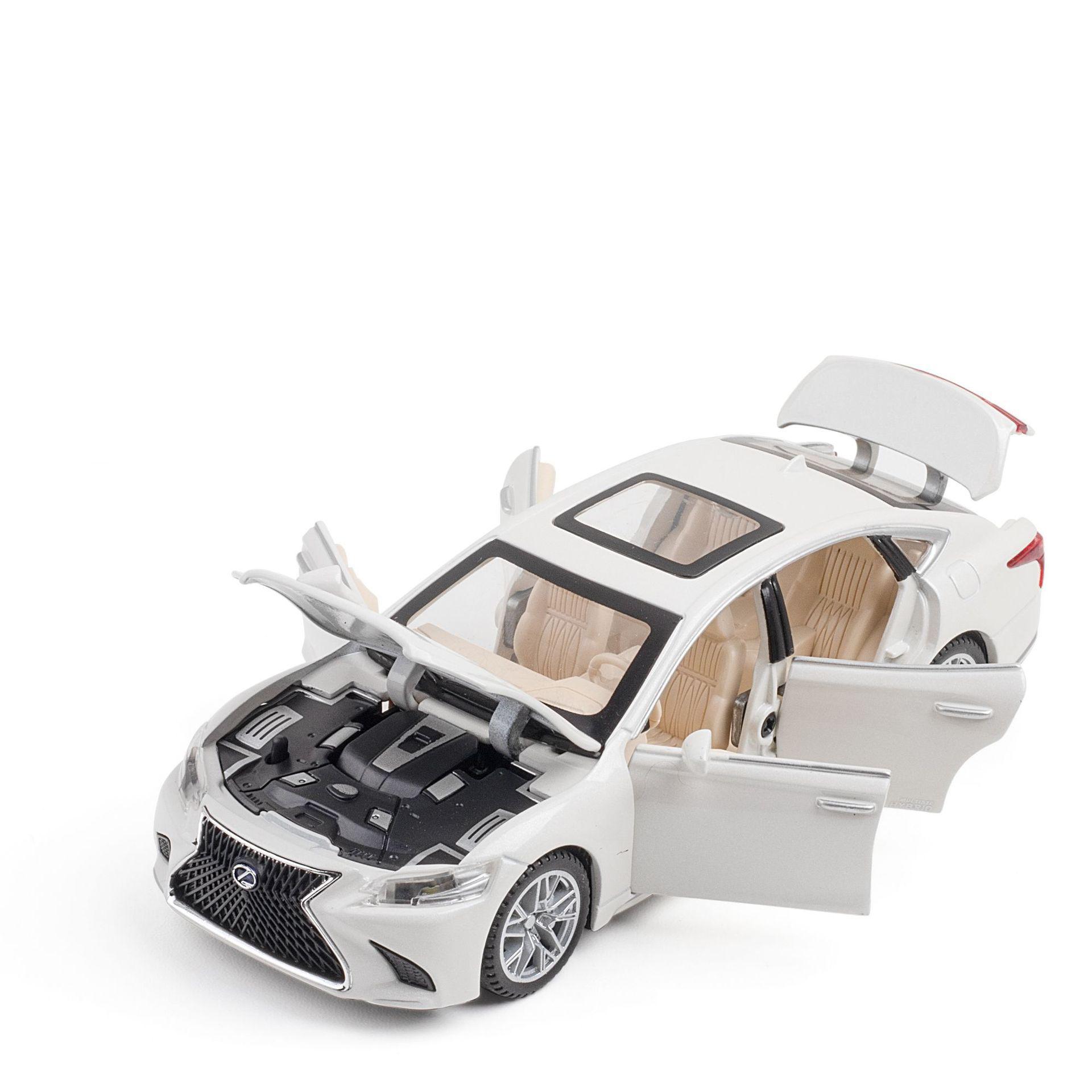 

1/32 LEXUS LS500H Сплавная Масштабная Модель Автомобиля Литой Металл Звуковая и Световая Симуляция Коллекция Детская Игрушка Транспортное Средство Подарок на День Рождения белый