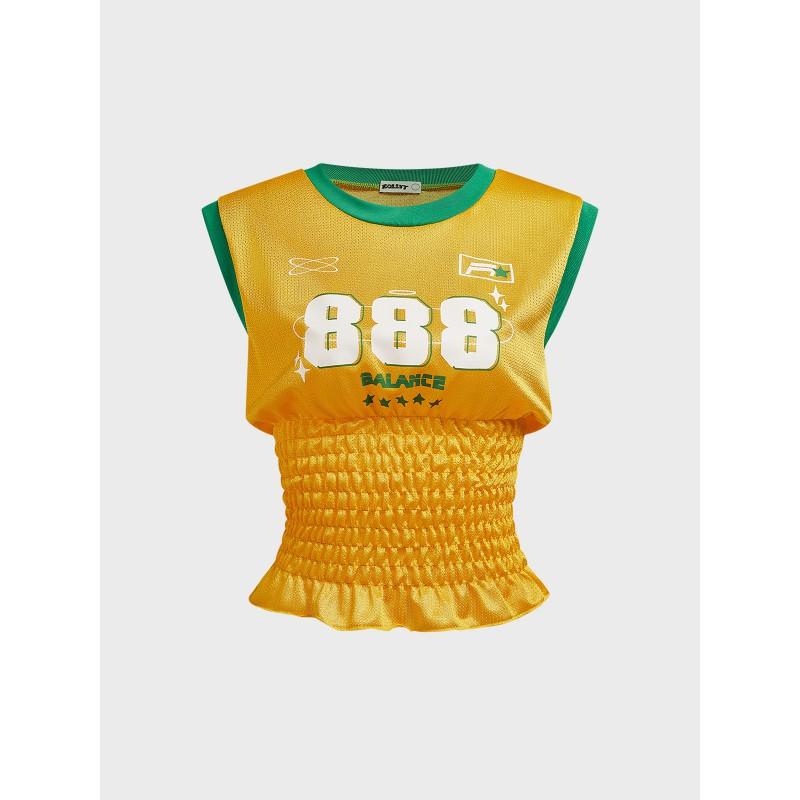 Y2K Retro Graphic Print Slim Fit Sleeveless T-Shirt Women Streetwear