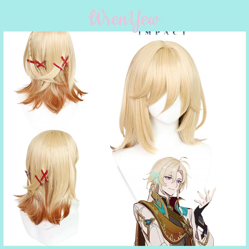 Genshin Impact Kaveh Wig Soft Heat-resistant Synthetic Hairpiece 60cm/23in Length