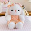 Cute Scented Rabbit Plush Doll With Plaid Skirt Keychain Bag Charm Kids Toy Gift