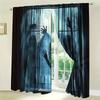 Halloween Scary Ghost Monster Pattern Printed Curtains Window Decorations Home Room Curtain Made Of Polyester Washable