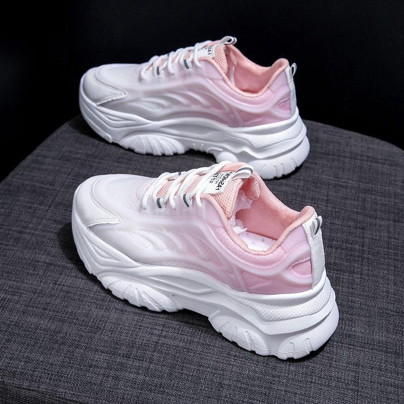 Summer Breathable Sports Shoes for Women and Women's New Mesh Versatile Casual Height-increasing Dad and Son Women's Shoes