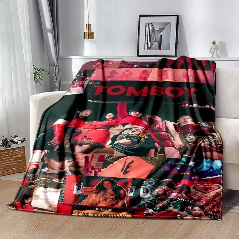 Ineve Tomboy Korean Music Girl Group (G) I-DLE Flannel Throw Blanket Ultra Soft Thin Blanket Living Room Bedroom Sofa Covers