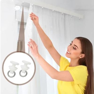 20pcs/pack Silent Curtain Hook Roller White Curtain Track Glider  Bathroom Curtain