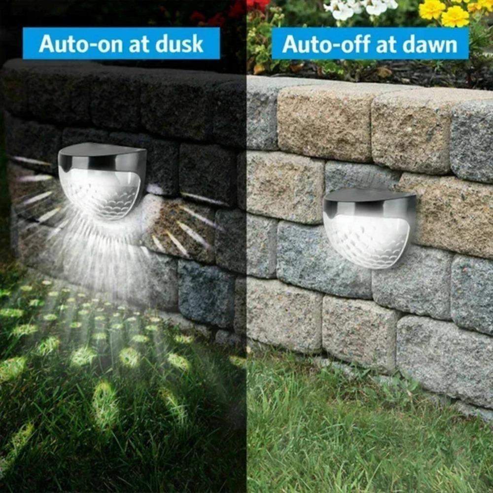 Solar Fence Light Outdoor Waterproof Wall Lamps Garden Energy Light Festoon Decoration LED for Garden Step Patio Stairs 1-12PCS