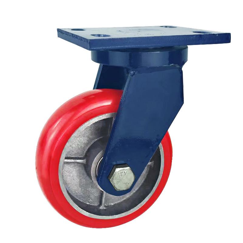 Heavy Duty Swivel Caster Wheel: 4-8 Inch, Iron Core, PU Coating, 3-Ton Capacity, Wear-Resistant
