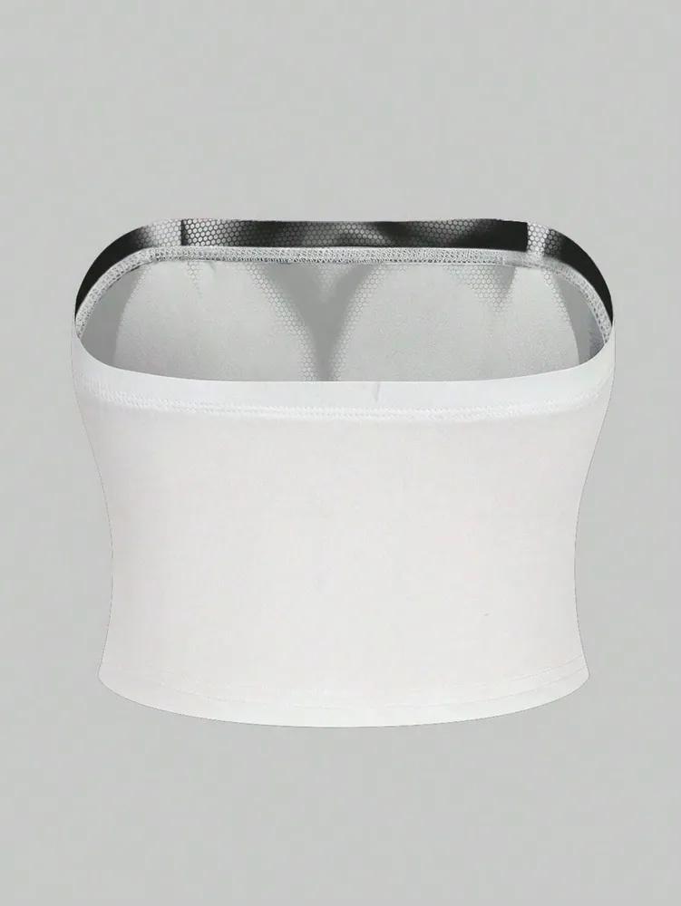 Crop Top phumee Figure Printed Graphic Strapless Sleeveless  Tube top  A1931