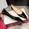 Fashion 2025 Summer Pointed Toe Flats Design Sensation Low Cut Increased Height Inner New Fashion Women Flat Shoes Painted Leather Shoes