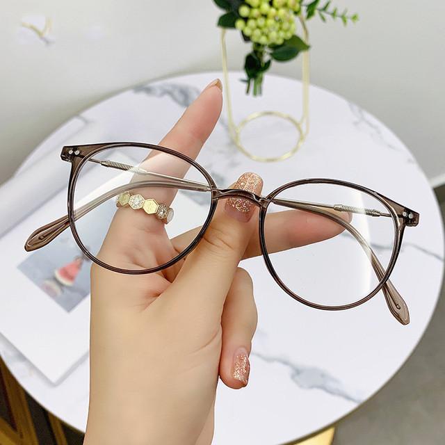 

Unisex Retro Blue Light Blocking Glasses Anti Eye Strain Anti Glare Transparent Optical Frame Prescription Ready Computer Eyewea коричневый