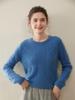 Women's Round Neck Cashmere Sweater - Thick Three-Ply Pullover for Autumn/Winter, Loose and Warm Versatile Base Layer Top.