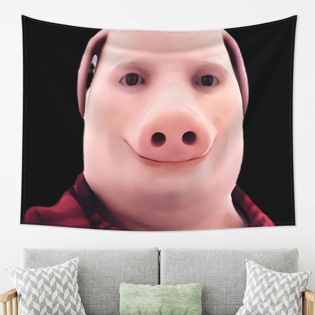 John Pork Is Calling Tapestry Wall Hanging Aesthetic Home Decoration Tapestries for Living Room Bedroom