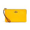 Corner Zip 20 Solid Color Cross Grain Leather Wristlet Clutch Small Women Clutch Candy-Yellow 3888-QBRM1